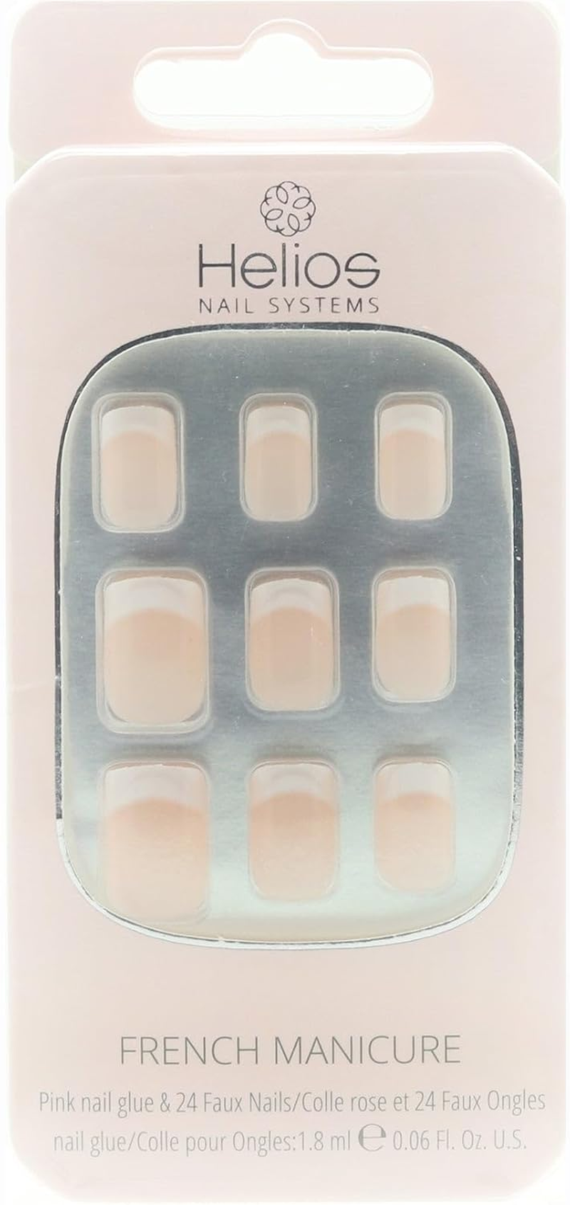 French Manicure Artificial Nails - Medium Pink 24Pc