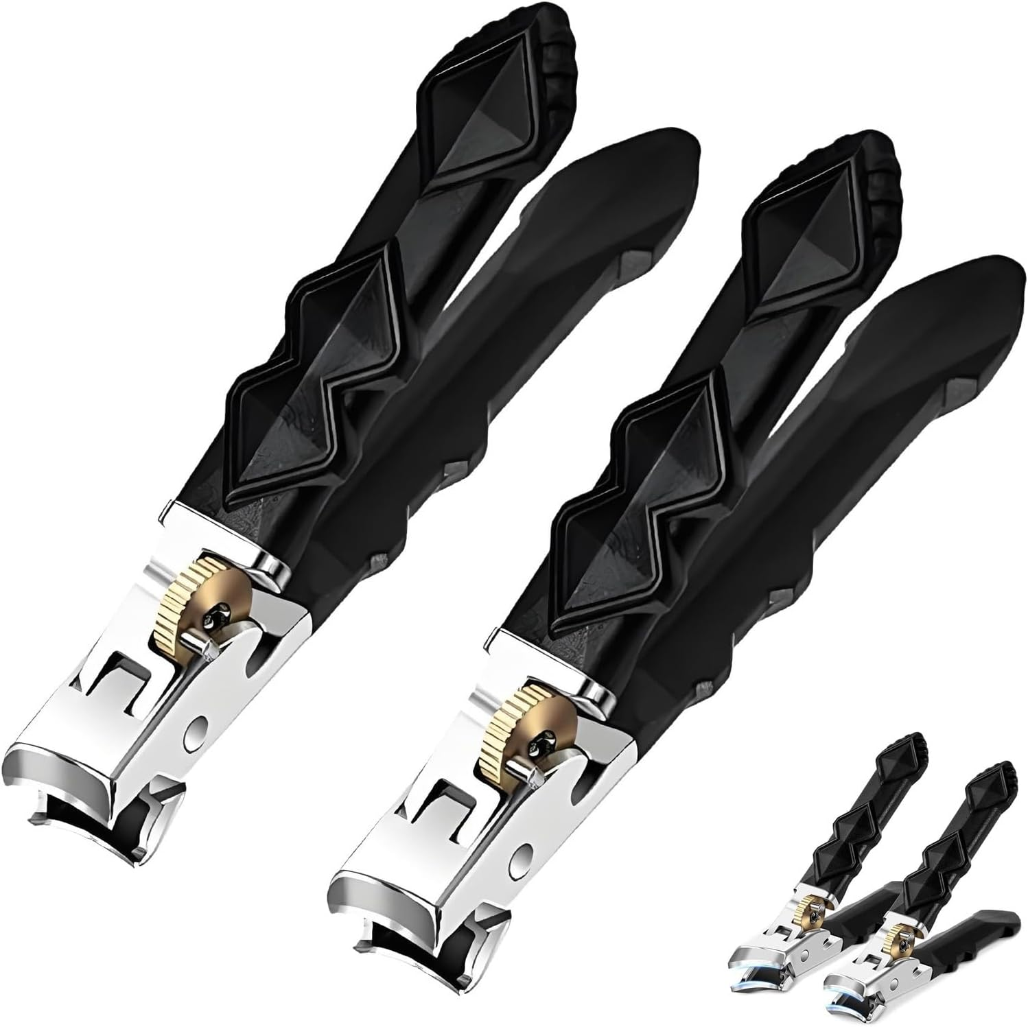 Zoerely Orthoclip, Funfany Orthoclip, Vianys Orthoclip, Double Configuration of Oblique and Flat Mouth, Stainless Steel Nail Clippers with Safety Lock for Thick Nails(Oblique Mouth*2)