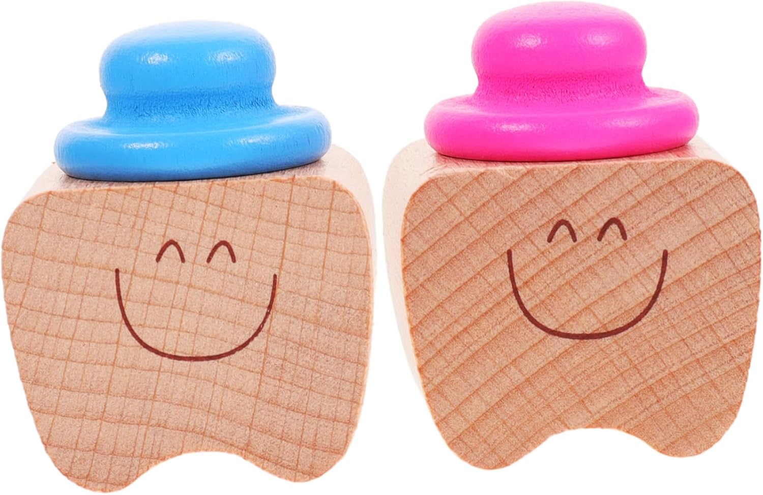 Kids First Tooth Keepsake Box and Infant Tooth Storage Holder Set for Boys and Girls 2Pcs Blue and Rose Red image number 2