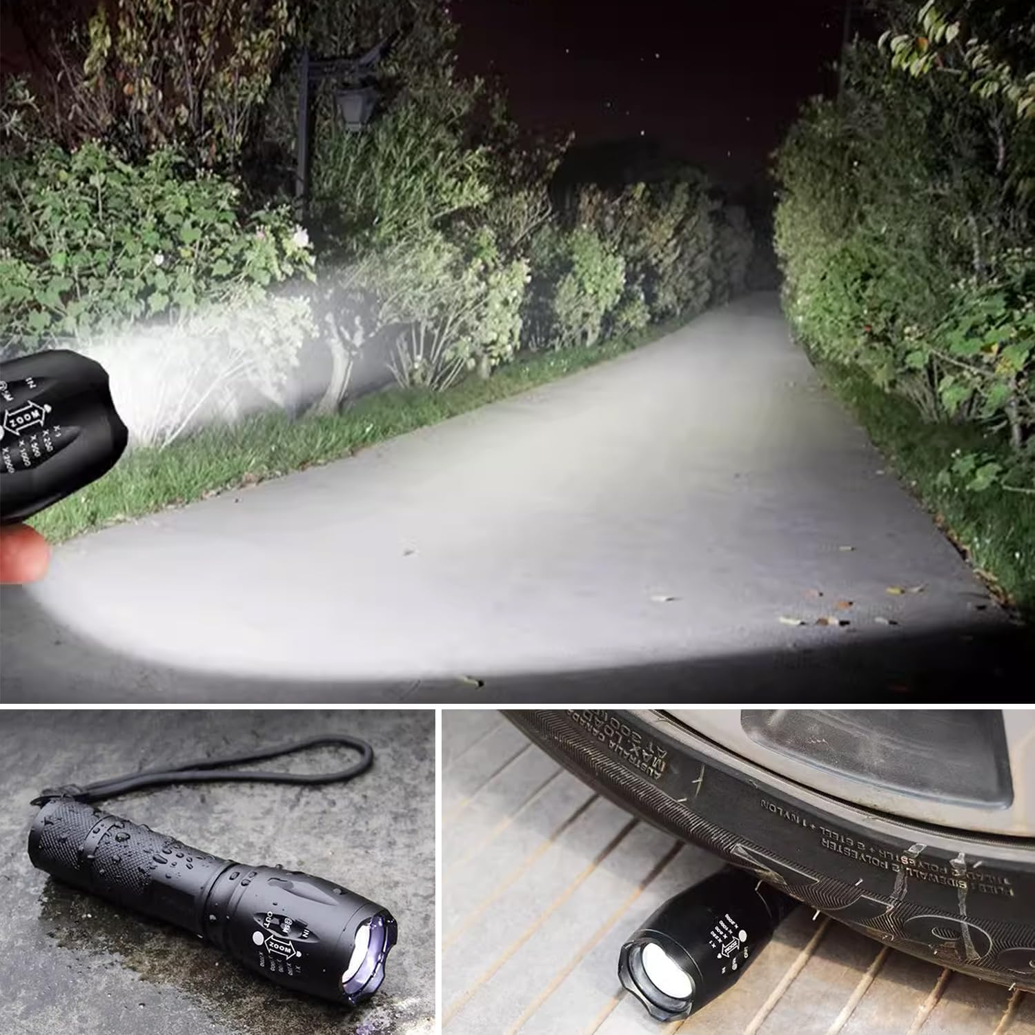 Pocketman 2 Pack LED Torches High Lumen,Powerful Flashlight with 5 Modes, Super Bright Pocket Led Waterproof Handheld Torch Zoomable Flashlight for Outdoor Camping Biking Hiking Home Emergency image number 1