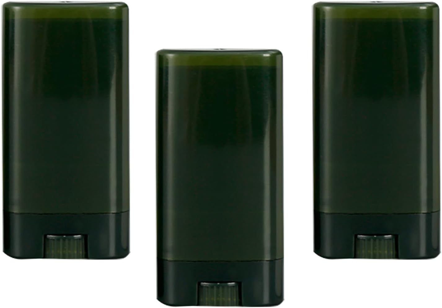 3PCS 15 Gram Deodorant Containers Oval Lip Balm Tubes Lipstick Twist up Refillable Deodorant Tube Stick Lotion Bar Translucent Tawny