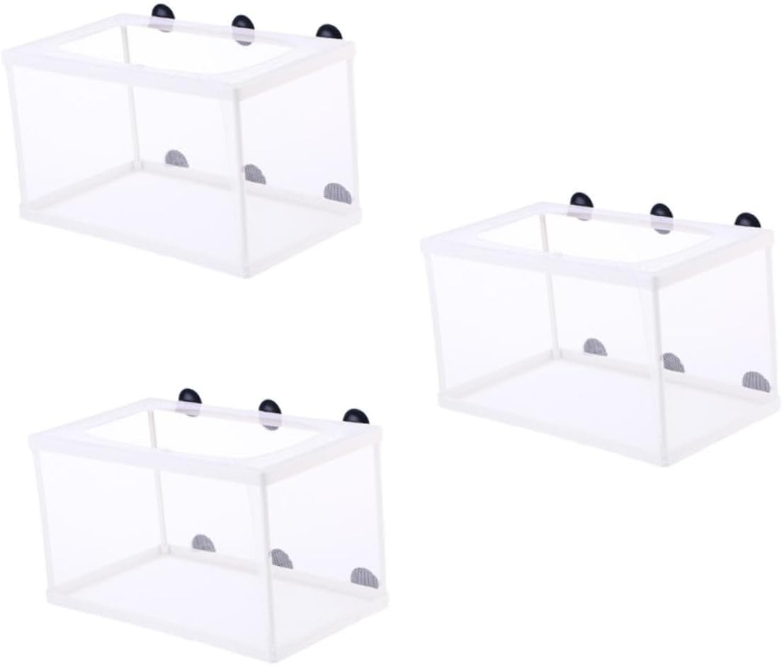 Gadpiparty 3Pcs Small Fish Hatch Isolation Boxes Mesh Fish Breeding Tank Aquarium Separation Net Suction Cup for Fry Hatchery Juvenile Separation image number 4