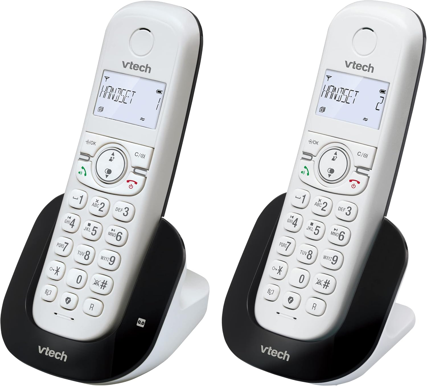 Vtech CS1551 DECT Cordless Phone with Answering Machine and Call Block, 2 Handsets, Intercom, Landline House Phones, White, Caller Id/Call Waiting, Redial, Handsfree, Illuminated Display and Keypad image number 6