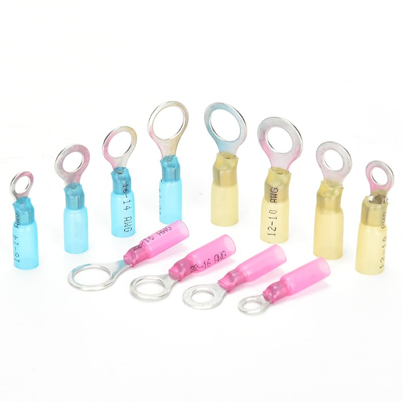 240PCS Heat Shrink Wire Connectors Waterproof Insulated Automotive Marine Electrical Terminals Kit Crimp Assortment Ring Fork Hook Spade Butt Splices image number 6