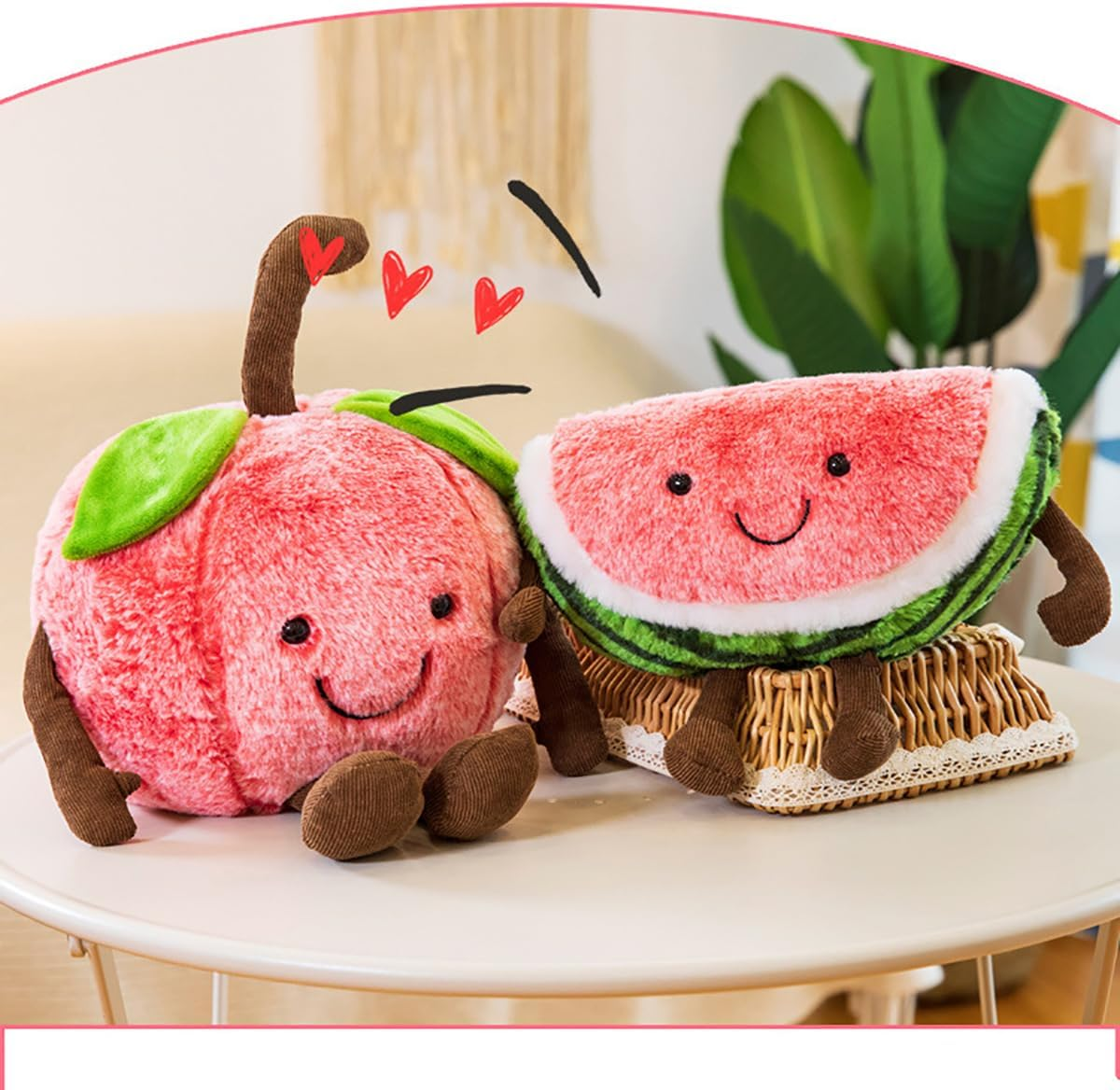 13.8" Funny Watermelon Fruit Plush Doll Pillow,Stuffed Doll Home Bed Sofa Decor Cute Soft Toys image number 4