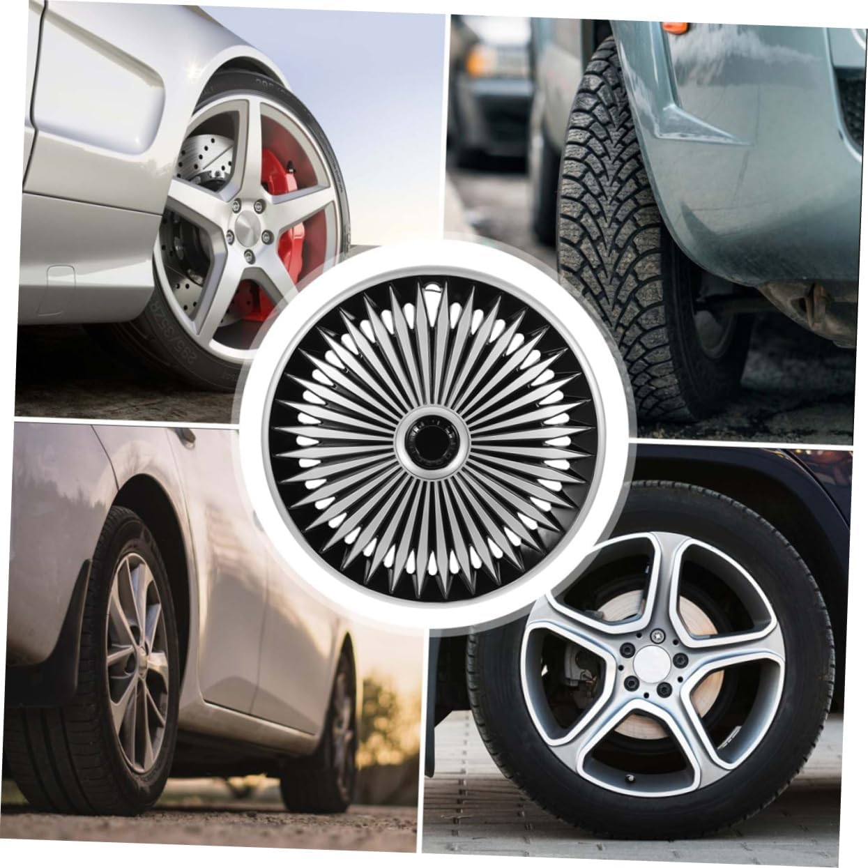 FUNOMOCYA 14-Inch Car Rim Covers Pp Material Decorative Hub Caps Easy Install Wheel Hubcap for Automotive image number 1