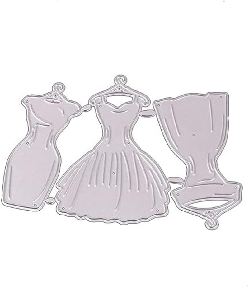 Dress Cutting Dies for Card Making，Dress Cutting Dies Cut Stencils for DIY Scrapbooking Photo Album Decorative Embossing Paper Dies for Card Making Templated+Cute Brooch Pin image number 1