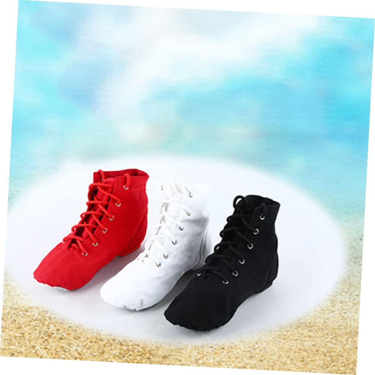 SHOWERORO Girls' Ballet Dance Shoes Boys and Girls Ballet Flats Dance Heels Canvas Upper Leather Sole