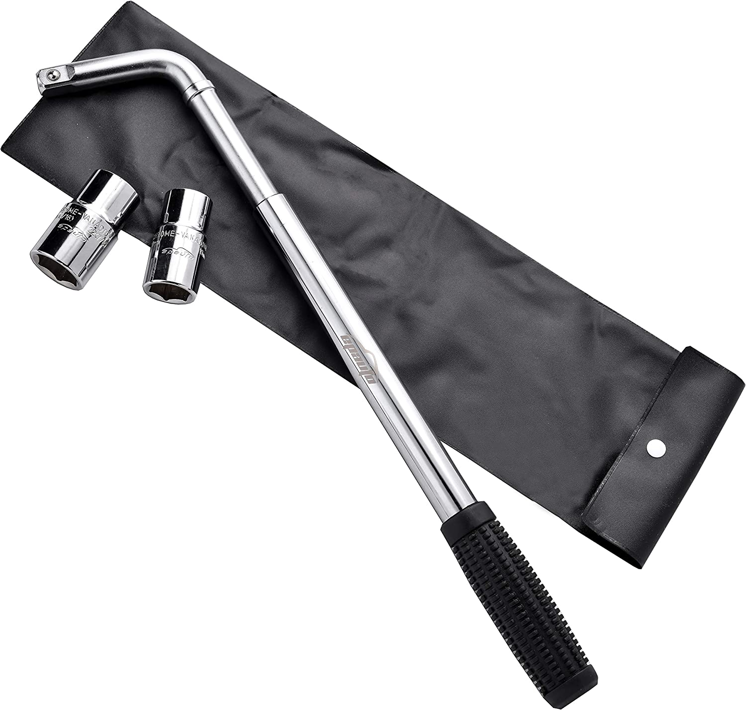 Epauto 13" Telescoping Lug Wrench, Wheel Wrench with CR-V Sockets (17/19, 21/22Mm) image number 3