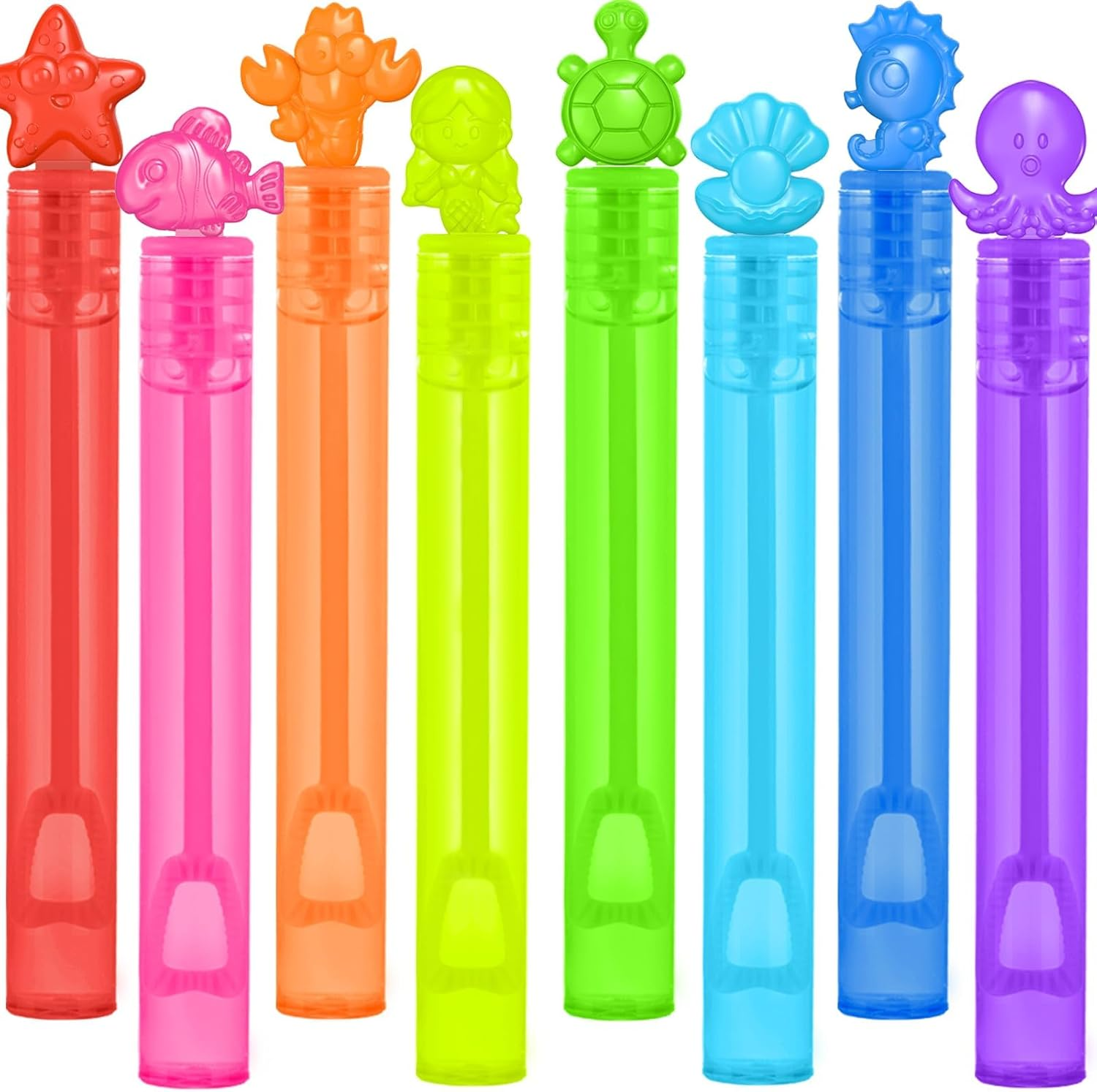 32 Pcs Bubbles for Sea Party Favor, 8 Style Mini Bubble Wands for Kids Toddler with Display Box, Mermaid Birthday Party Supplies, Goody Bag Filler, School Classroom Prizes, Summer Outdoor Gifts Toy image number 2