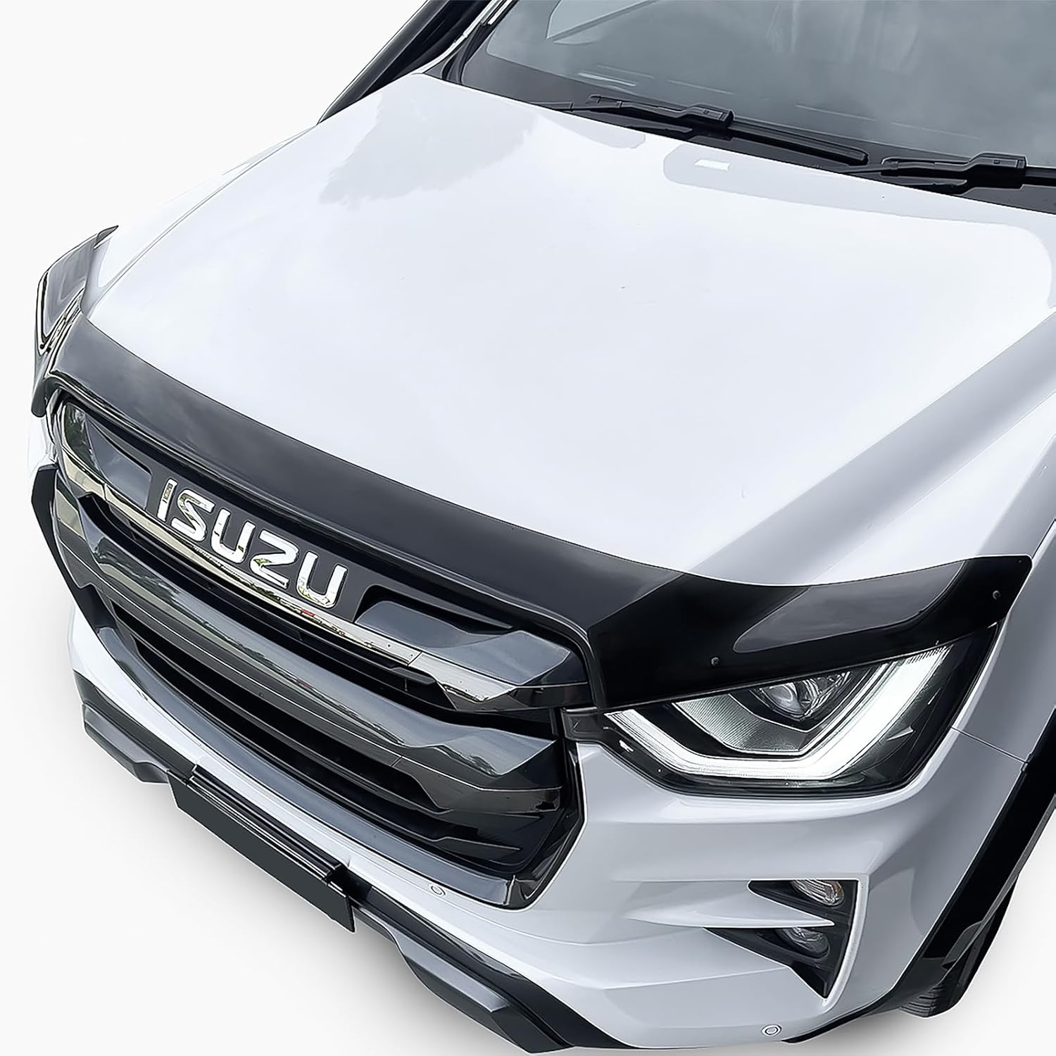 SUERAUTO4X4 Bonnet Protector for Isuzu DMAX D-MAX 2020-2024 Accessories, Tinted Black Injection Front Bonnet Stone Hood Protector Guard Trim Ute Car Exterior image number 3
