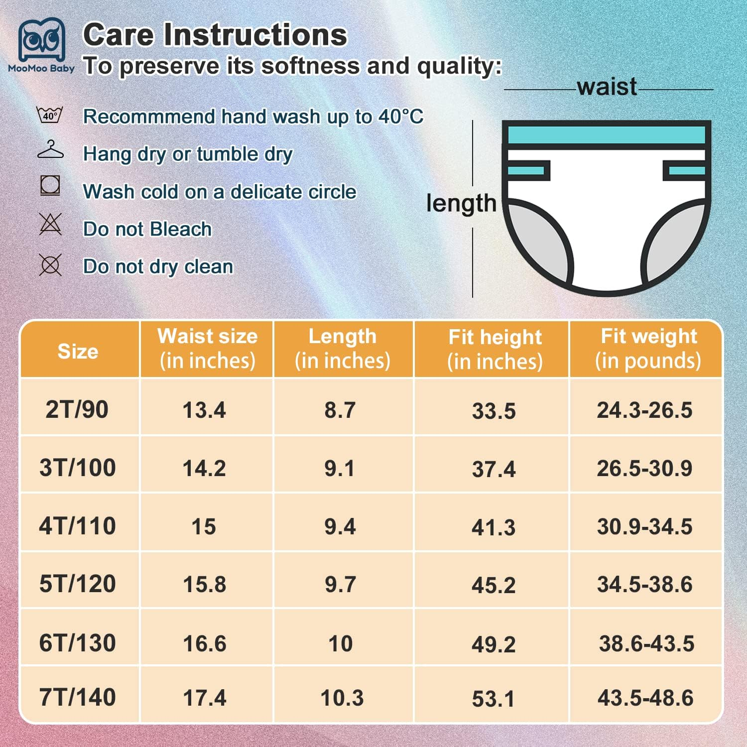 Moomoo Baby Breathable Potty Training Underwear 6 Packs Absorbent Toddler Training Pants for Boys and Girls Cotton 2T-7T image number 5