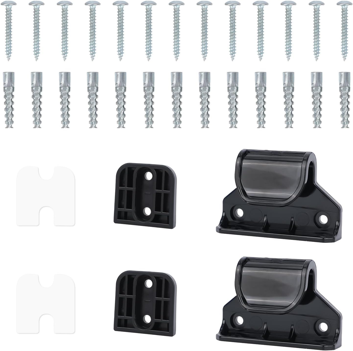 Black Retractable Baby Gate Replacement Part, 55" W X 33" H Retractable Baby Gate Extension Kit with 2 Latches 2 Brackets & 1 Set of Screws for Telescopic Doors for Babies and Pets image number 3