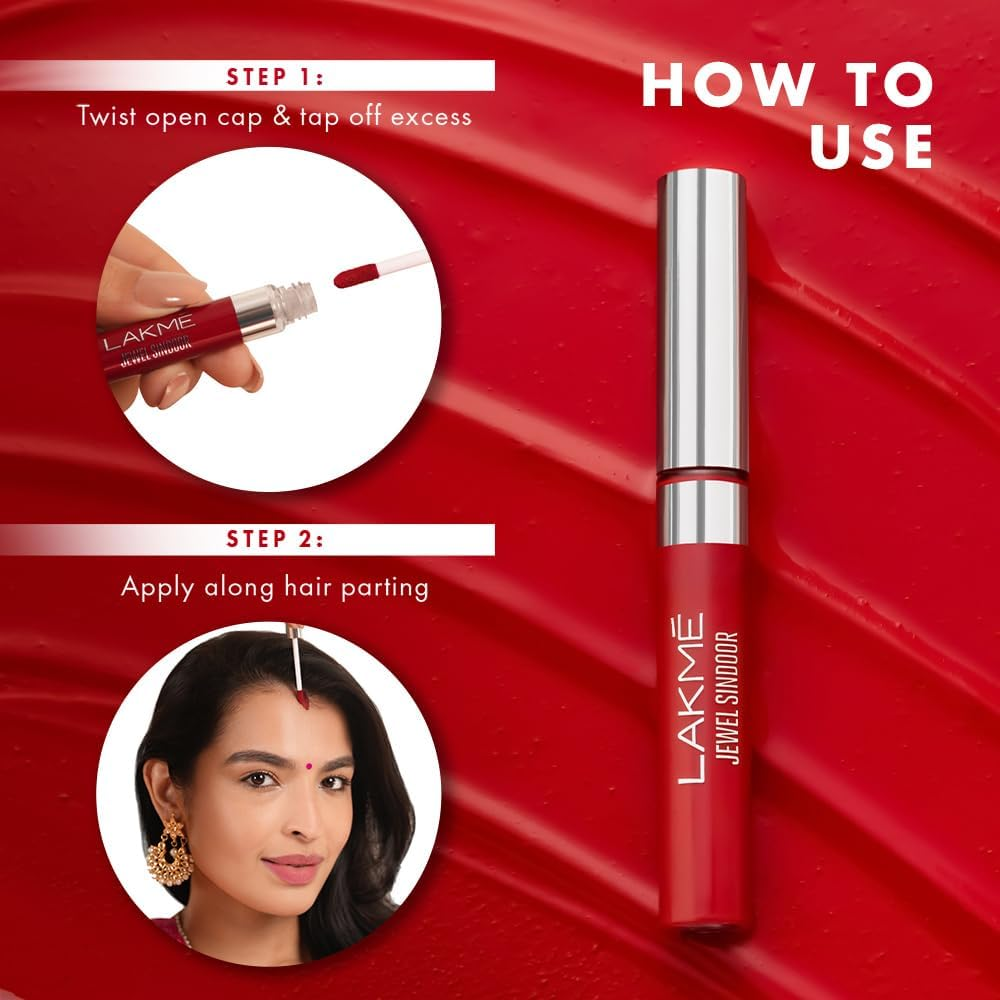 Lakme Jewel Sindoor, Red, 4.5 Ml image number 4