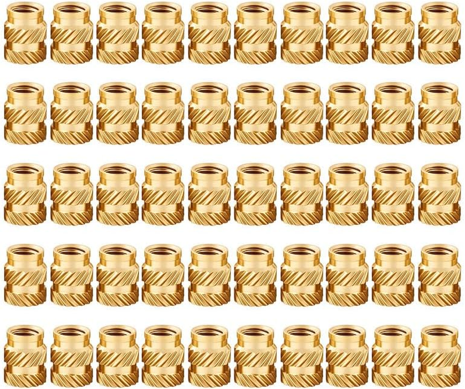 Threaded Insert M3 50PCS Gold, Brass Metric Knurled Nuts, Brass Heat Set Insert for 3D Printing Components、Automotive 、Plastic Shell image number 3