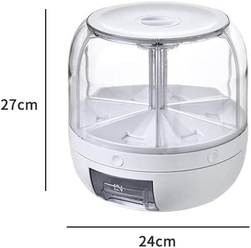 Salesbay 6 in 1 Rotating 360&deg; Dry Food Dispenser Grain Rice Storage Container Cereal Box image number 6