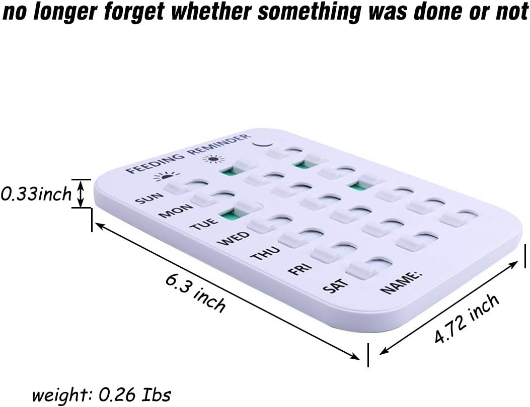 Kwispel Pet Feeding Reminder for Dogs Cats - Magnetic Sticker 3 Times a Day Indication Chart Feed Your Pets, Magnets and Double Sided Tape, Did You Feed the Dog Cat Fish Your Kid? image number 6