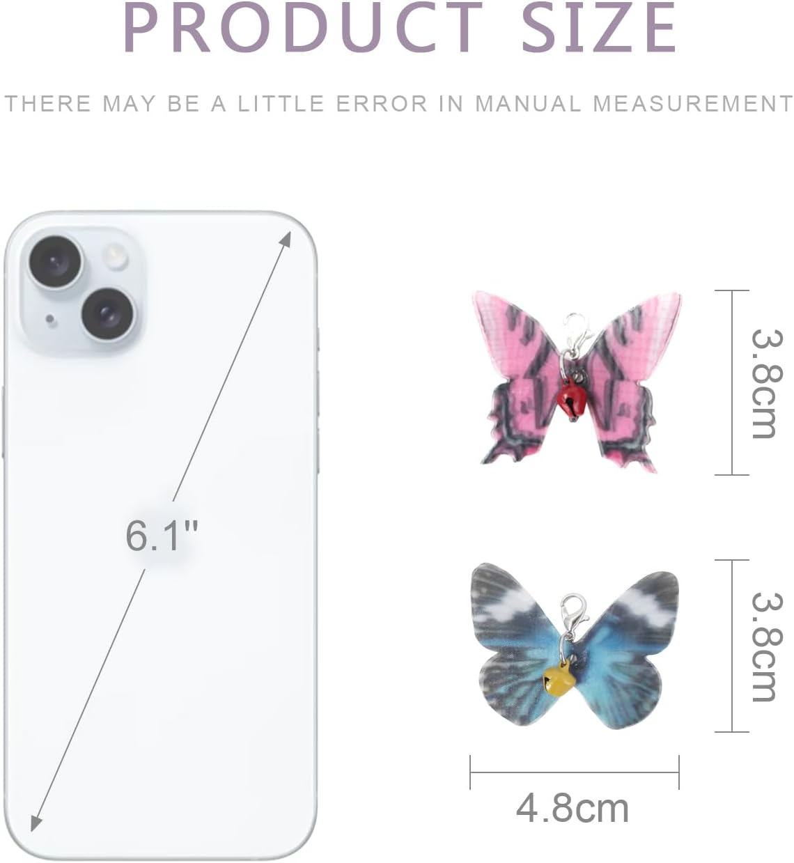 SONGWAY Cat Butterfly Toys Replacement - 10 Pcs Butterfly Cat Toy Refills, Teaser Wand Toy with Bell for Indoor Cats Kittens image number 3