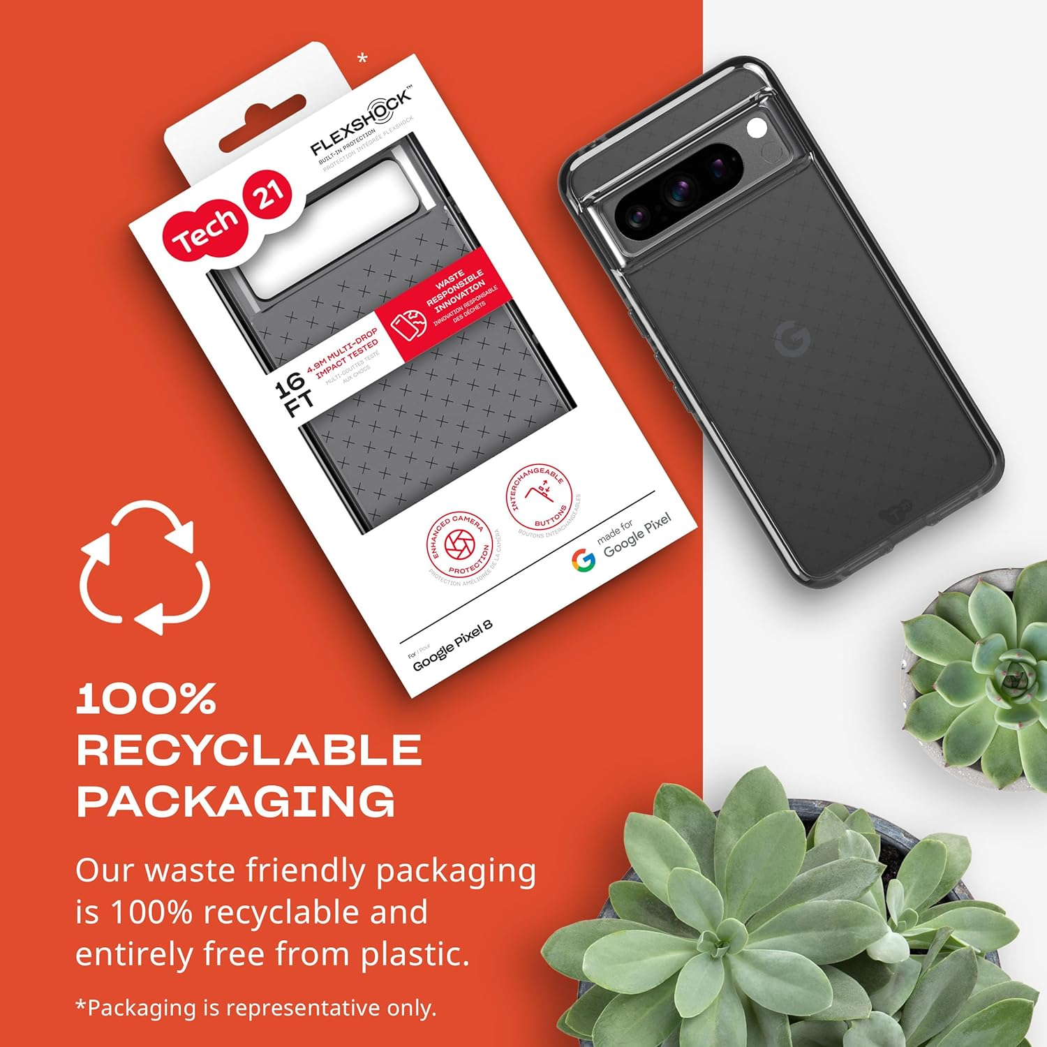 Tech21 Evo Check for Google Pixel 8 Pro -Impact Protection Case - Smokey Black image number 2