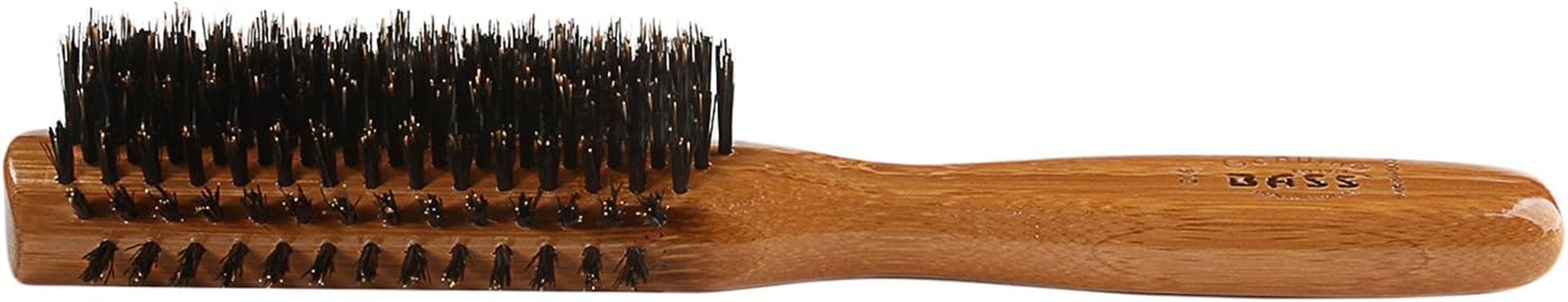 Brush - Classic Half round Style 100% Wild Boar Bristles Light Wood Handle Bass Brushes 1 Brush image number 5