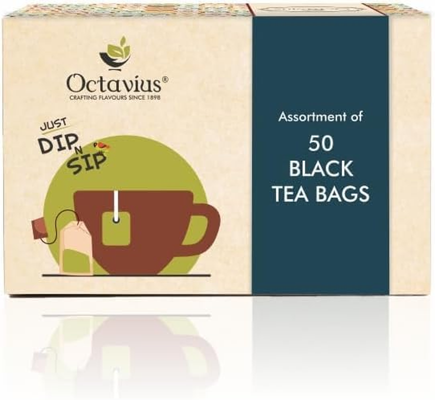 Octavius Assorted Black Tea Sampler Gift Set &ndash; 50 Premium Tea Bags | 3 Classic Flavours | Darjeeling, English Breakfast & Masala Chai | Gourmet Tea Gift Box for Tea Lovers image number 5