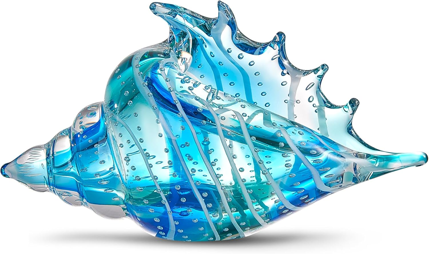 EUSTUMA Hand Blown Glass Octopus Figurine Ornament,Sea Animal Ornament for Fish Tank Aquarium,Sea Animals Collection for Birthday Gift,Glass Office Paperweight for Desk.