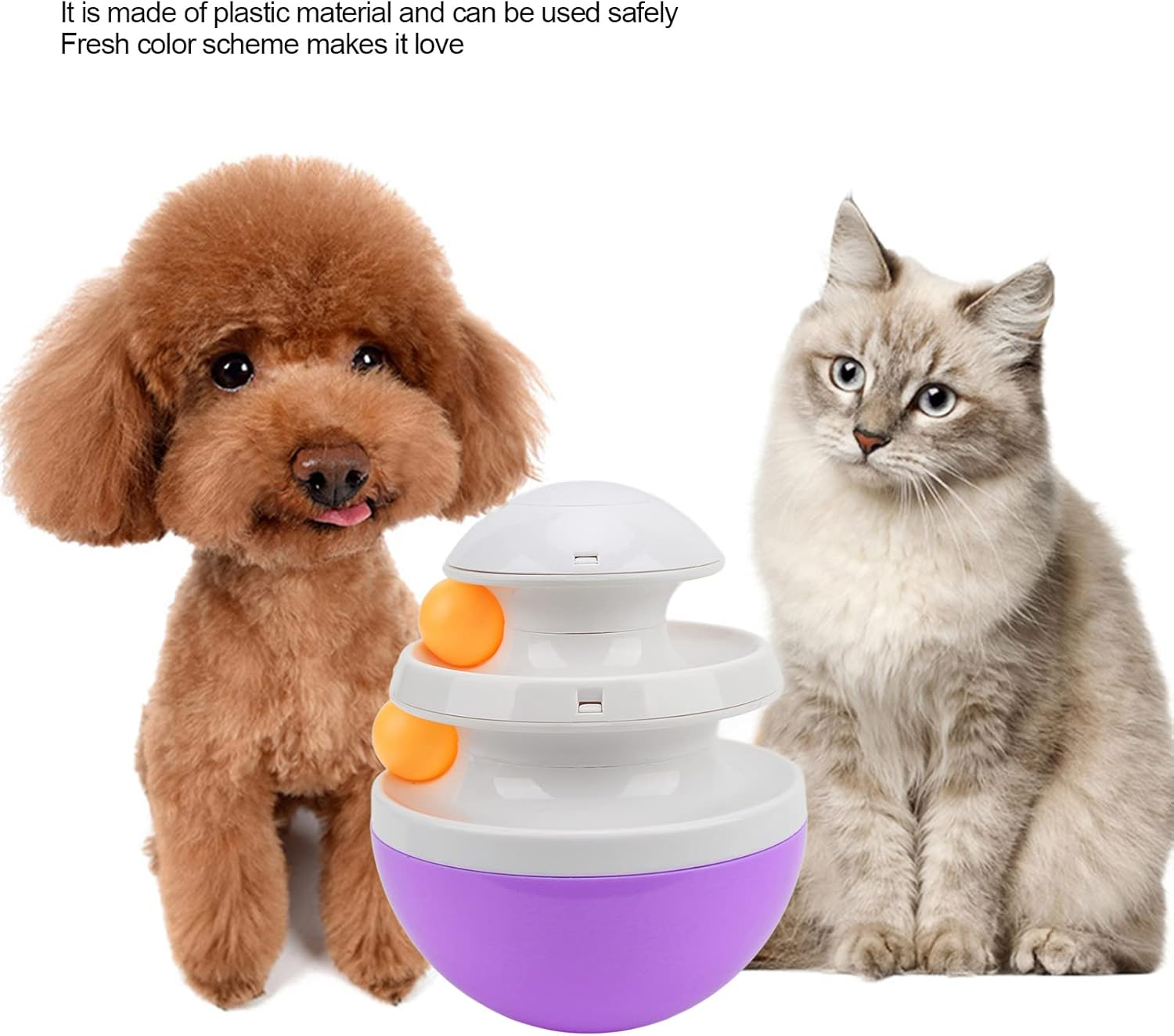 Cat Turntable Toys, Prevent Slip Track Adjustable Leakage Device Cat Leaky Food Ball, Interactive Kitten Fun Mental Physical Exercise Puzzle Toys for Cats Dogs (Purple) image number 5
