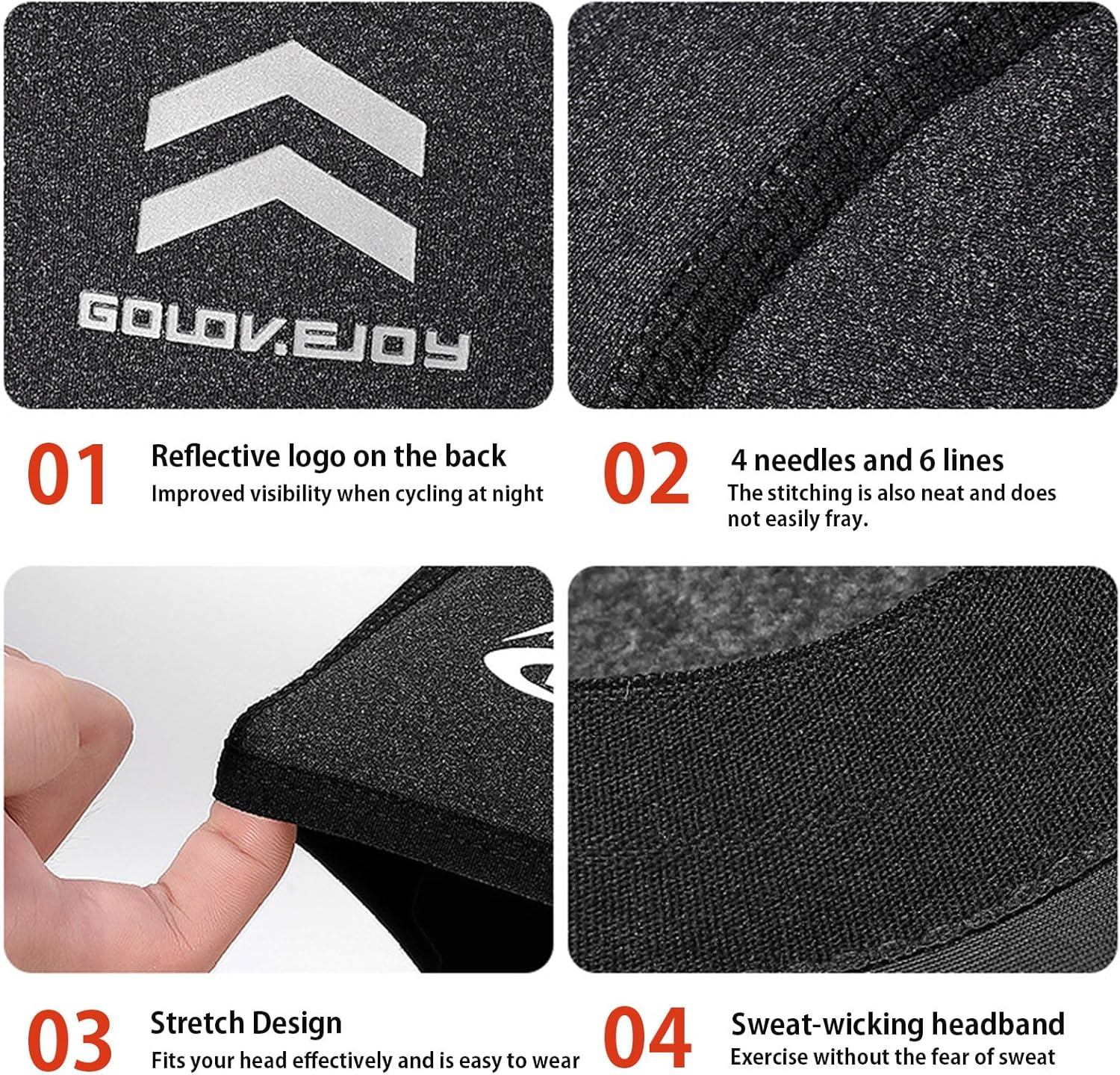 ZVCXOE Inner Hat Winter Cycling Hat Cold Protection Warm Windproof Wool Lining Helmet Inner Hat Walking Skiing Running Bicycle Men Head Circumference 71/8-71/2 Inches image number 4