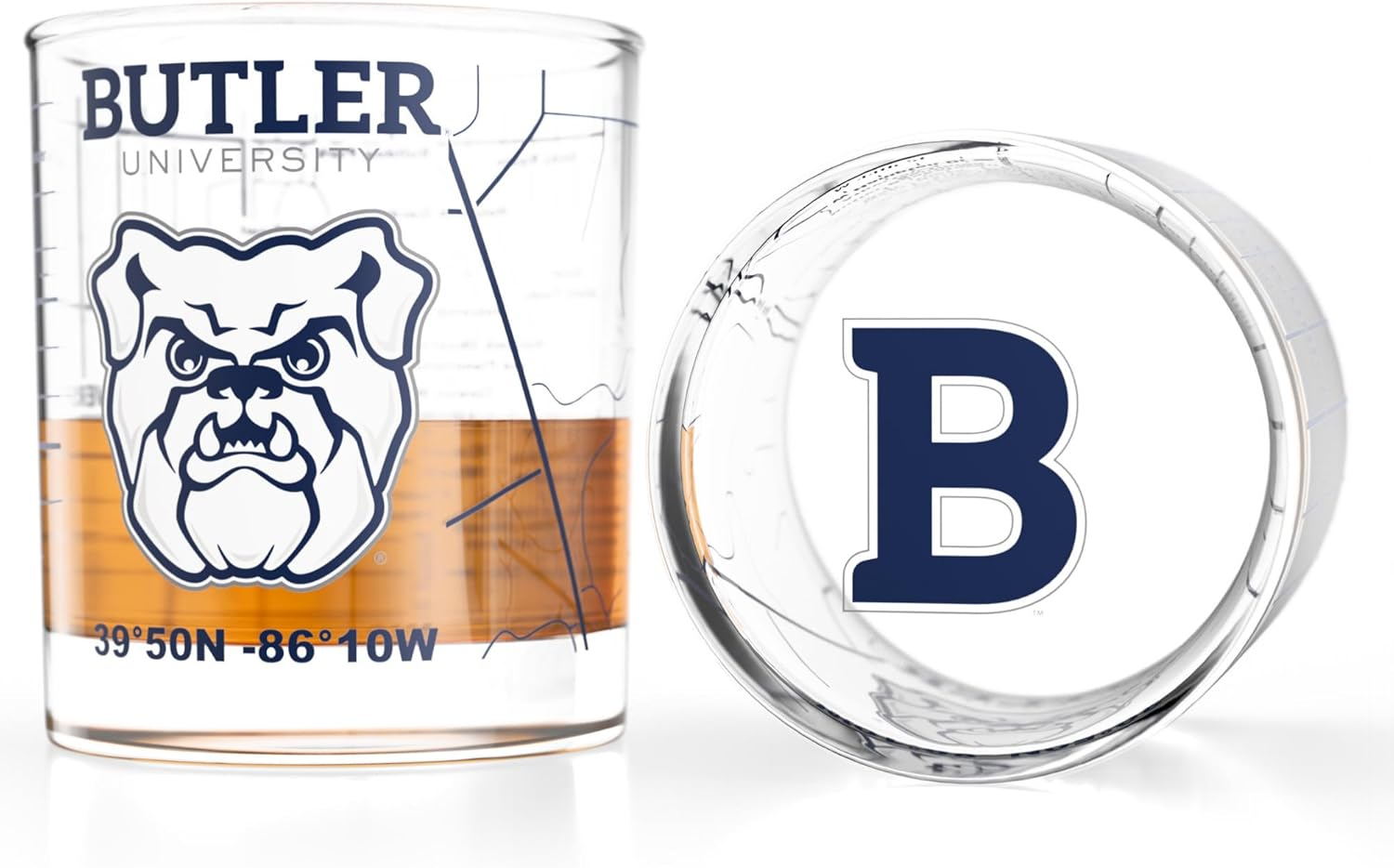 Greenline Goods &ndash; University of Chicago Maroons College Whiskey Glasses (Set of 2), 10 Oz &ndash; Full-Color Logo + Campus Map