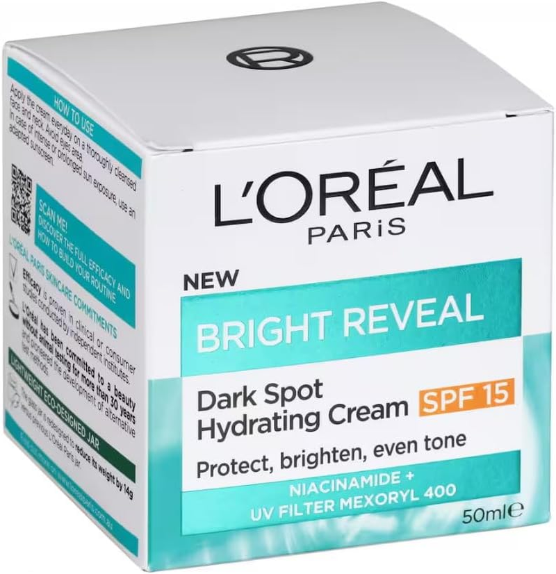 6X L'Oreal Paris Bright Reveal Dark Spot Hydrating Cream Moisturiser SPF15 50Ml image number 4