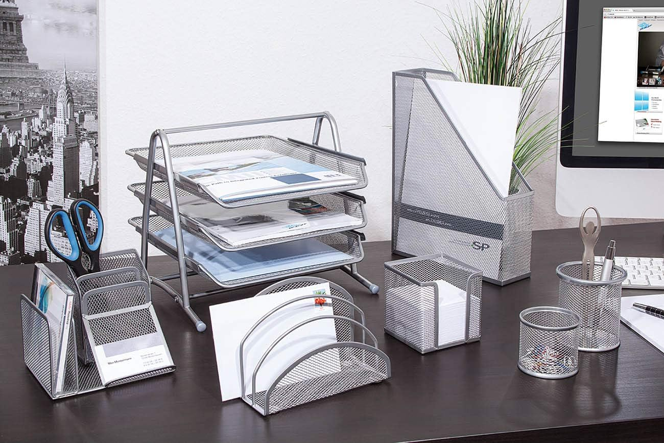 Wedo 65354 Office Letter Stand with 3 Compartments Wire Metal Silver image number 2