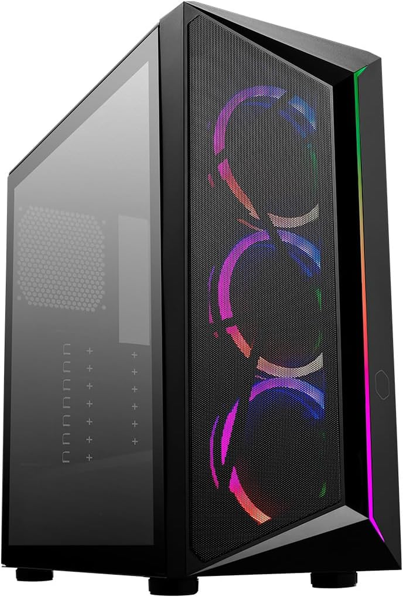 Cooler Master CMP 510 PC Case - Mid-Tower Chassis with ARGB Strip, Mesh Front Intake, 3 X 120Mm ARGB Fans, Tempered Glass Side Panel, Versatile Cooling & Component Support, Breathable PSU Shroud image number 5