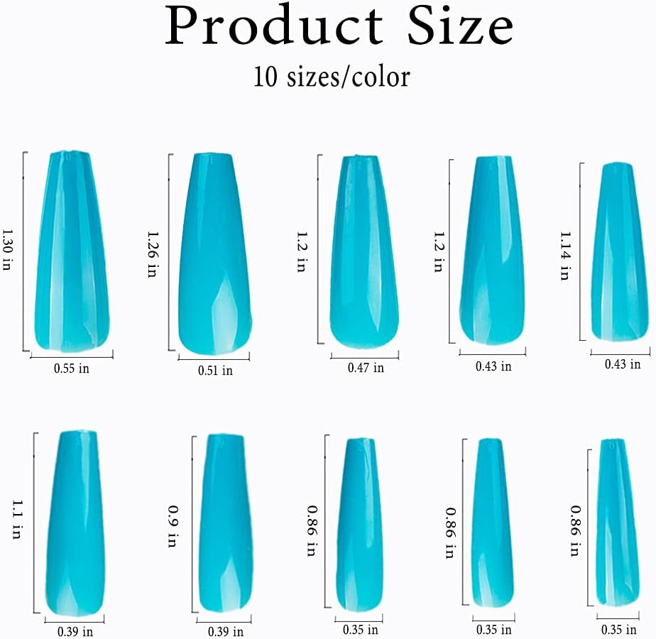 CHANGAR Colorful Long Coffin False Nails Ballerina Fake Nail Candy Press on Nail Acrylic Nail Tips Full Cover Colorful Artificial Nails for Nail Salons and DIY Nail Art (100Pcs) image number 2