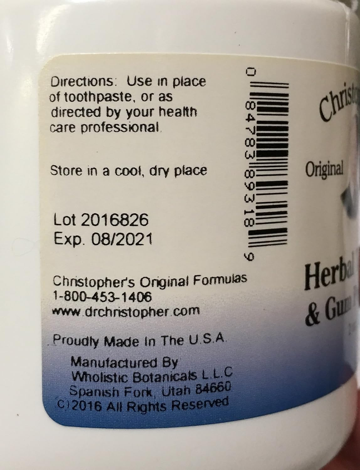 Christopher S Original Formulas Herbal Tooth Gum Powder 2 Oz image number 1
