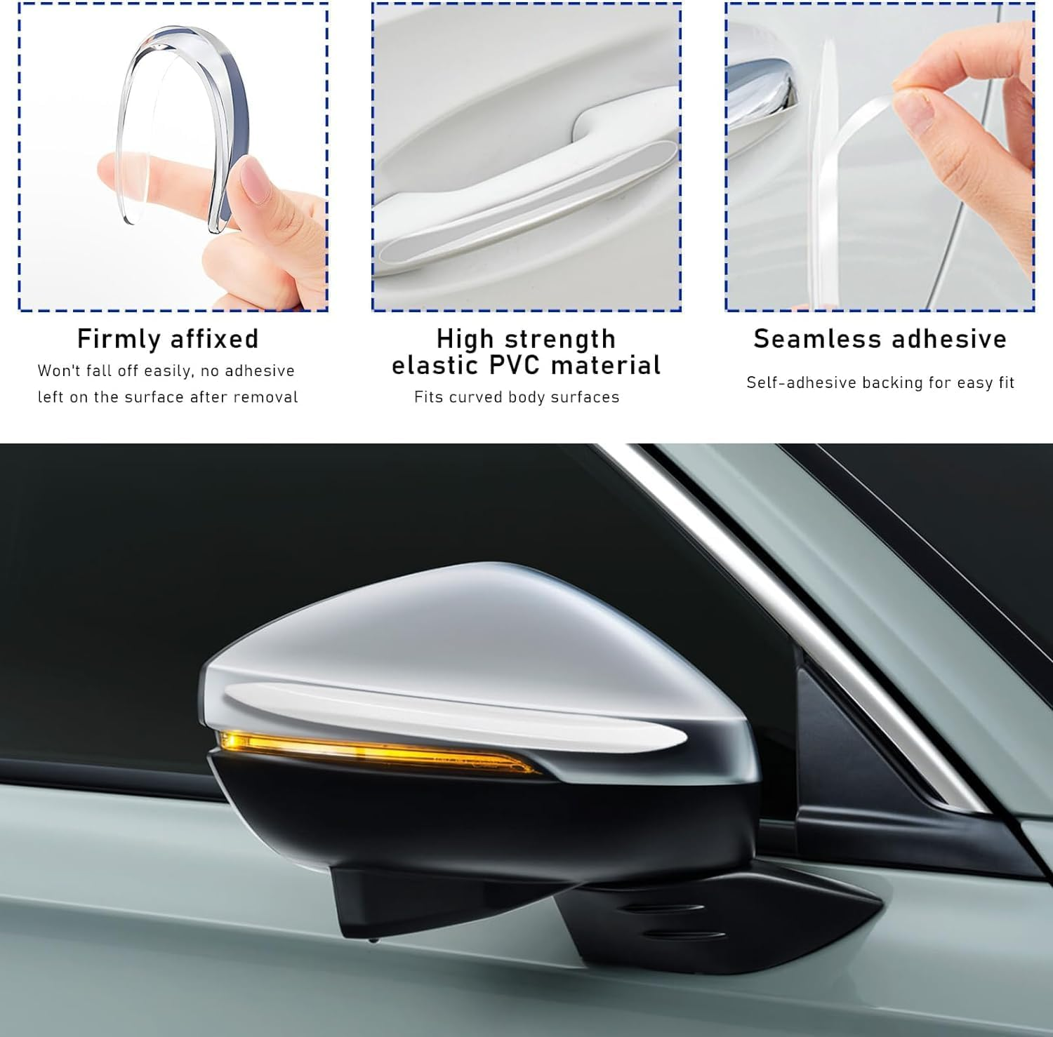 THJOPOKEEL 8-Piece Invisible High Transparent Door Edge Protective Cover General Motors and Home Bumper Protectors All-Round Scratch Resistance (Transparent) image number 3