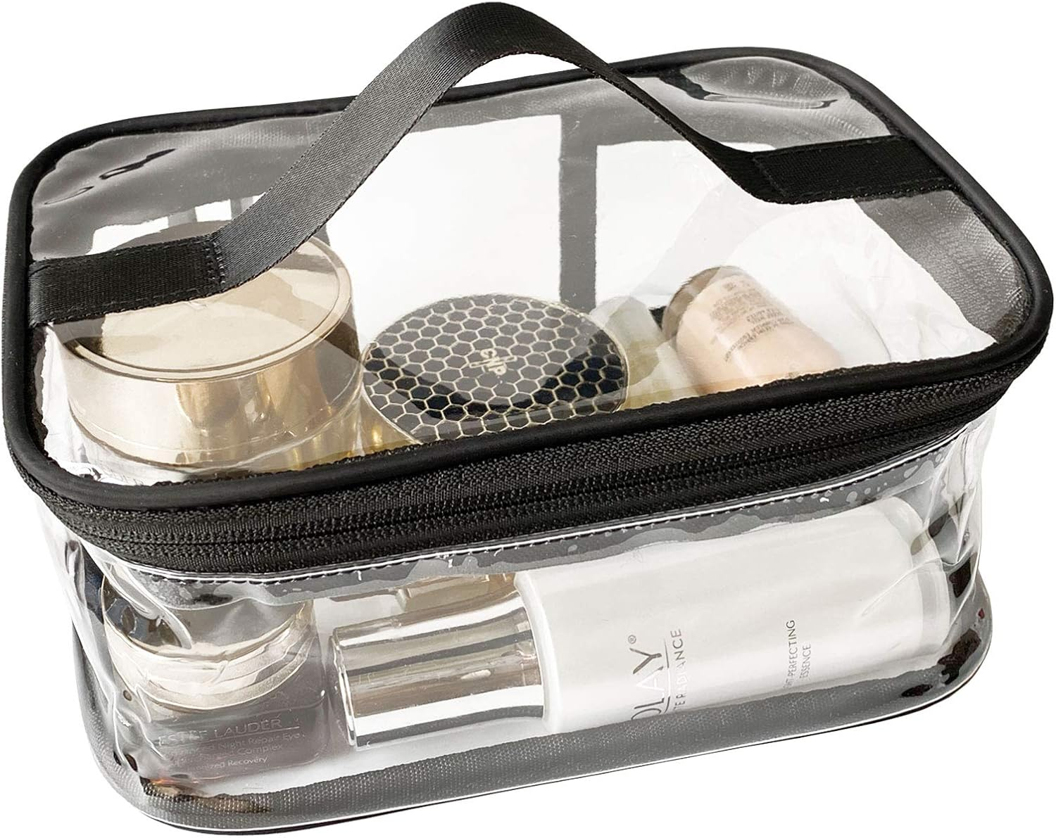 FIYUK Toiletry Bag Makeup Cosmetic Clear Bag Portable Waterproof Transparent Travel Large Storage