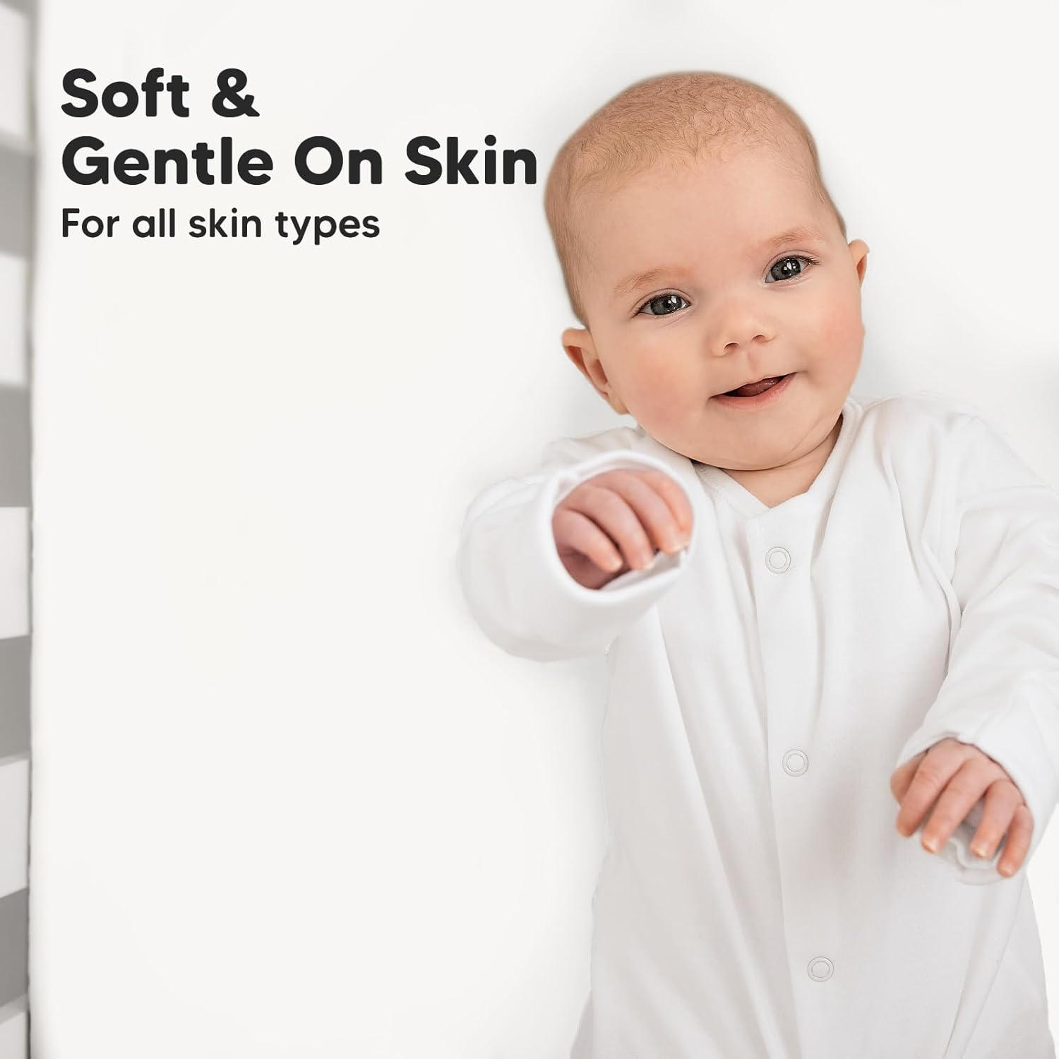 2-Pack Bamboo Cot Sheets for Boys, Girls - Jersey Fitted Cot Sheet, Organic Baby Cot Sheets Neutral, Cot Mattress Sheet, Toddler Bed Sheets, Baby Sheets for Cot, Unisex Cot Fitted Sheet (Soft White) - Aloe image number 4