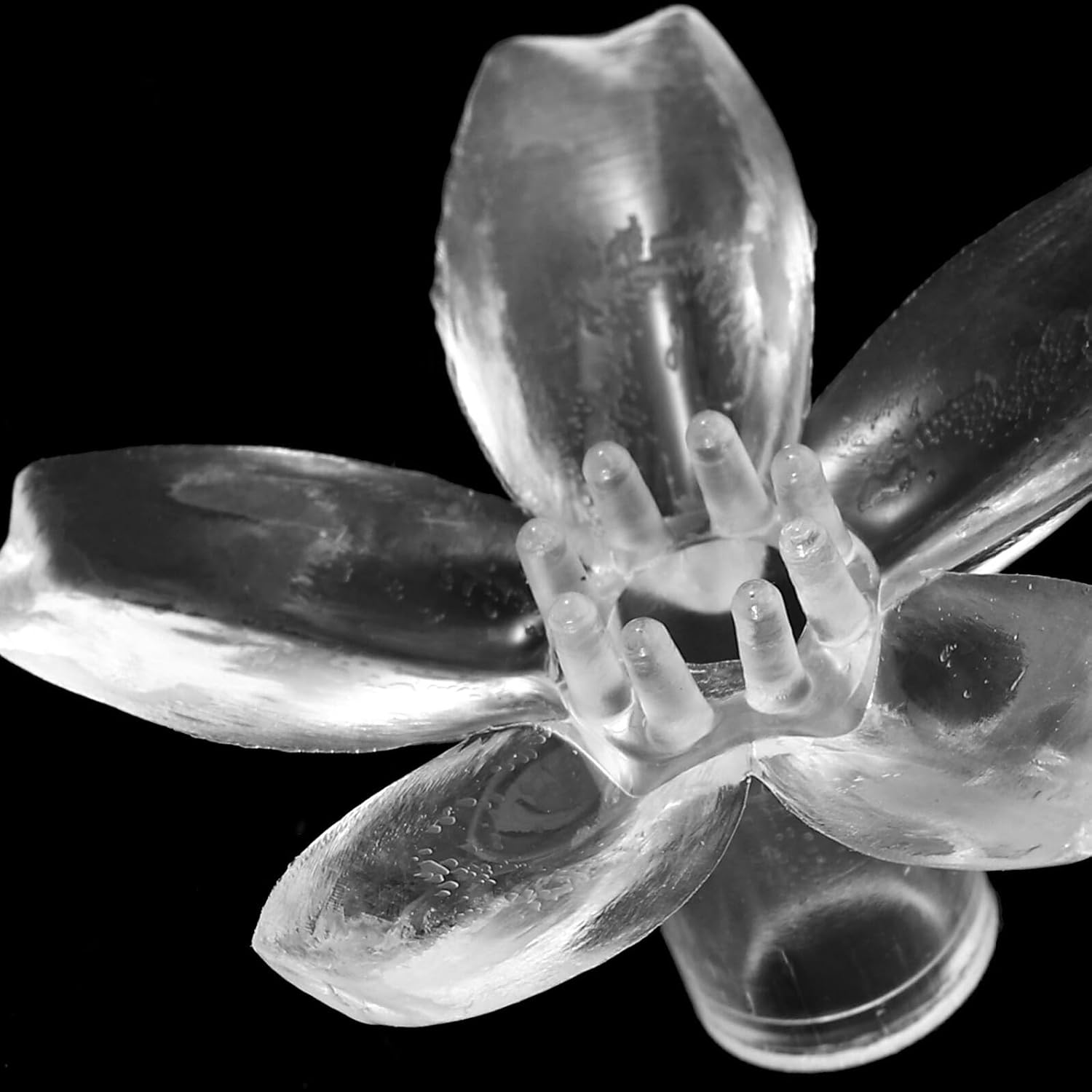 RORPOIR 100Pcs Transparent Cherry Blossom Flower Lampshade Covers for LED String Lights Decorative Wall Lamp Replacement Shades for Party Outdoor Indoor Home Use image number 3