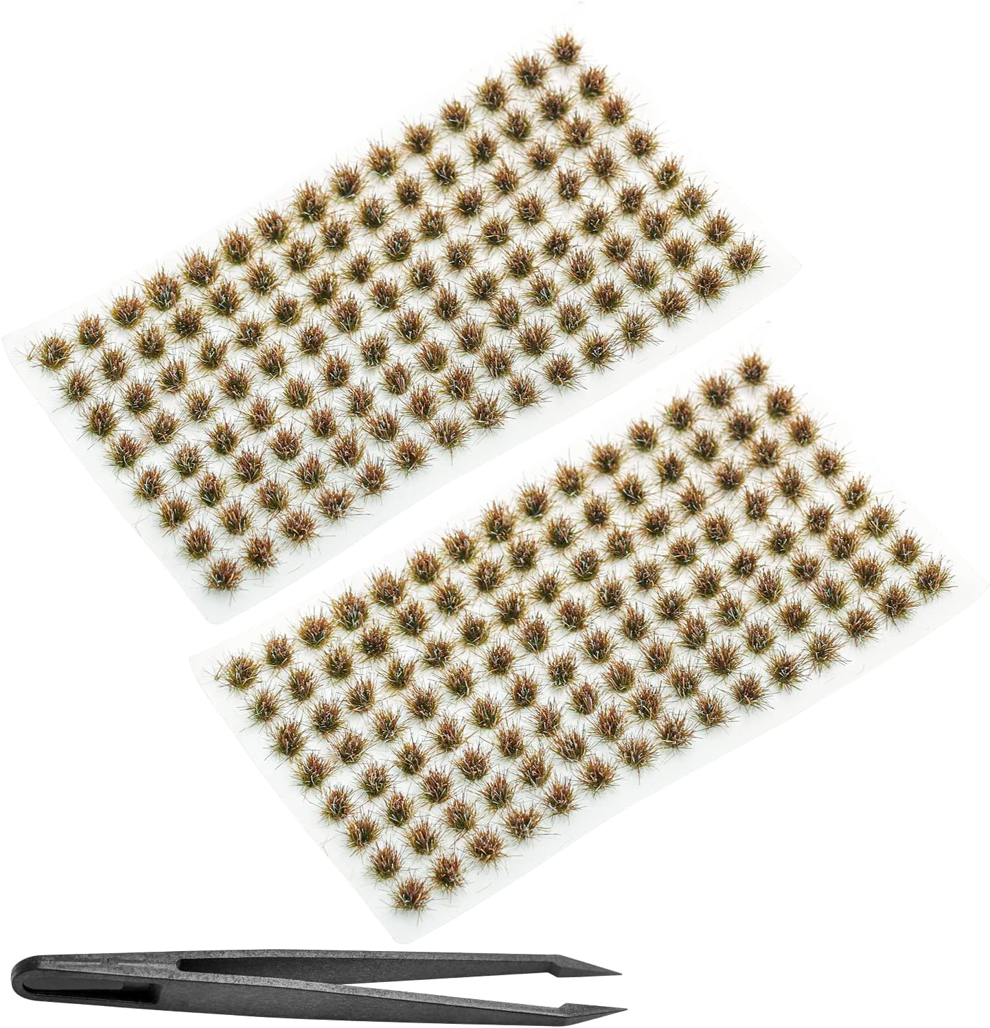 208 Pcs Static Grass Model Grass Tufts Railway Artificial Grass Miniature Grass Tuft Terrain Kit for DIY Model Railway Fairy Garden Diorama Scenery (Set A)