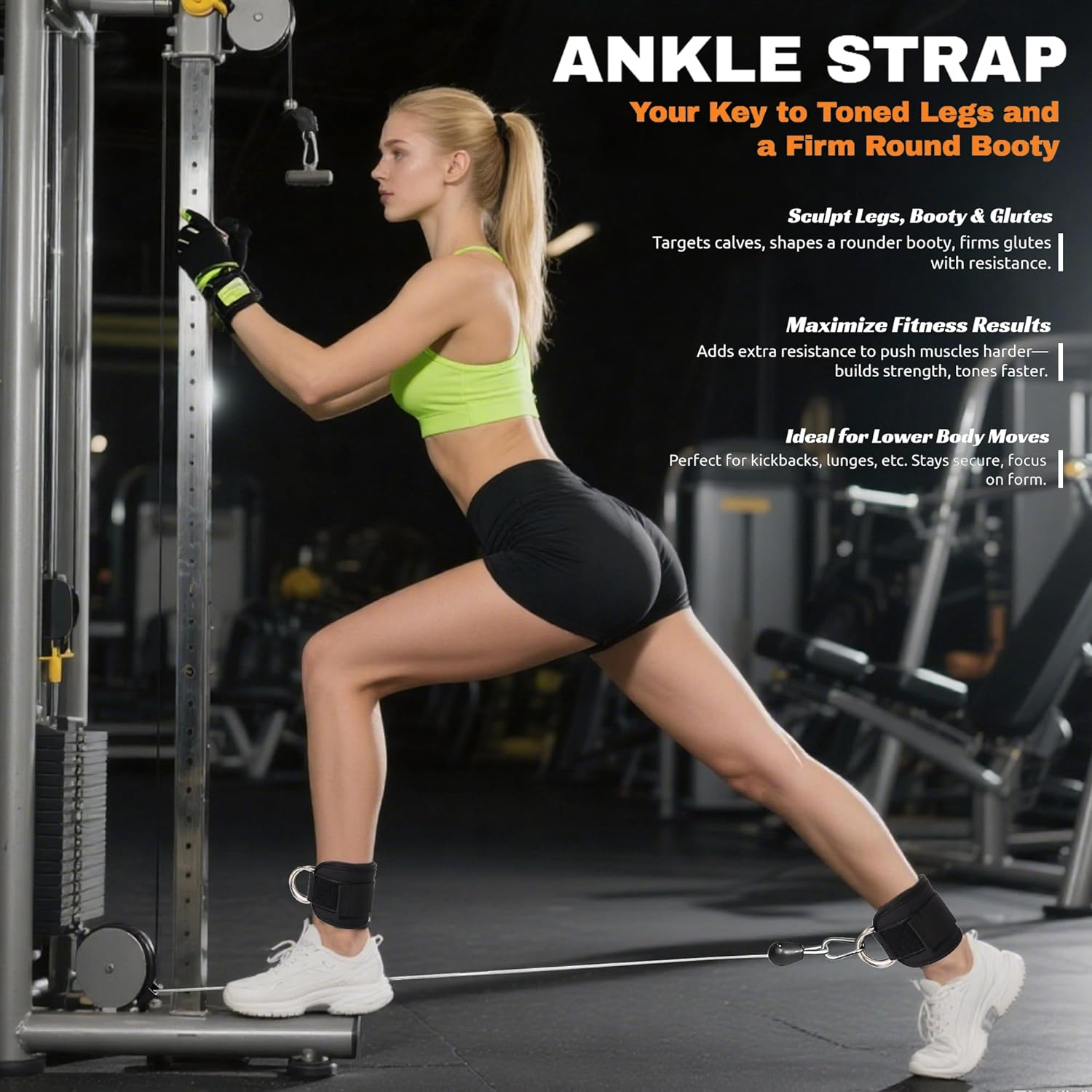 AURVIGO Ankle Straps & Wrist Cuffs - Padded Adjustable 1 Pair with D-Ring | Fitness Glute Kickback, Foot Leg Training | Compatible with Cable Machine, Gym Brace Support - Purple New image number 5
