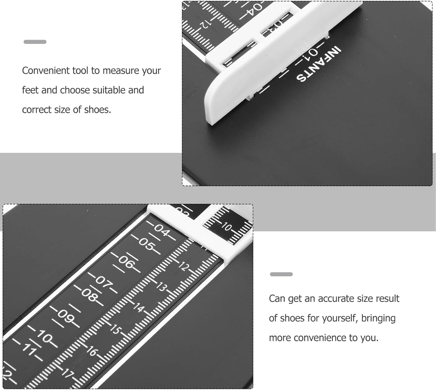 Foot Measuring Device -Shoe Sizer Foot Measurement Device for Shoe Feet Measuring Ruler Sizer，Accurate Foot Measuring Device for Kids & Adults image number 2
