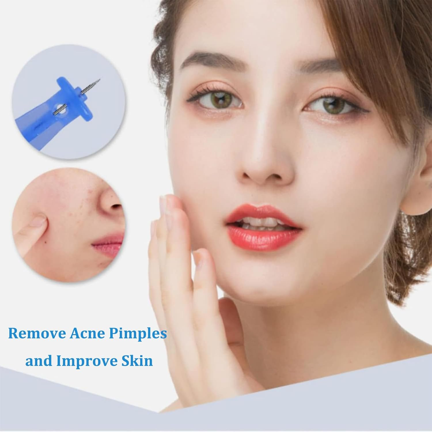 50Pcs Disposable Blackhead and Blemish Remover Tools for Acne, Whitehead, Comedone Removal - Pimple Popper Set for Salon and Home Use(Blue） image number 3