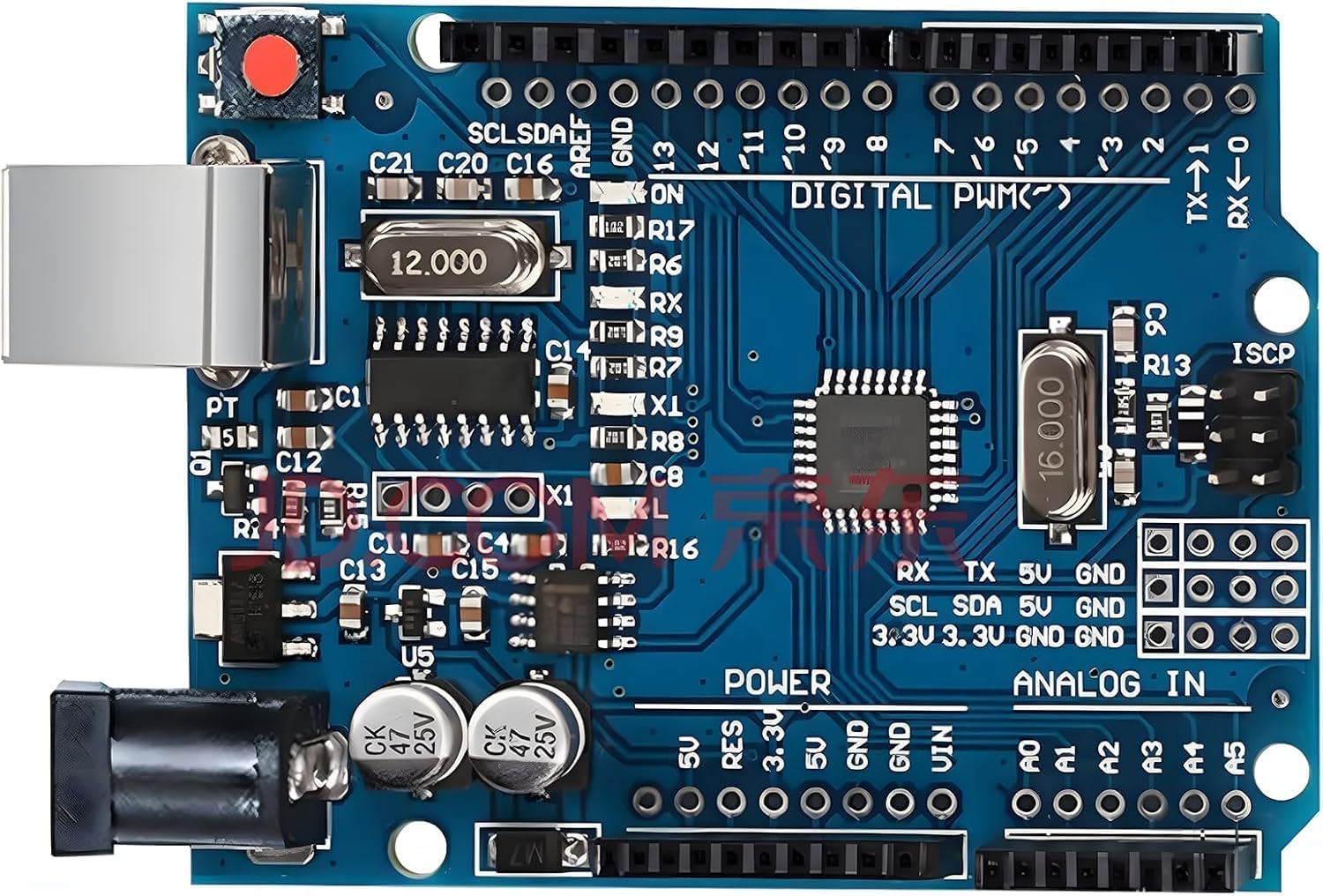 UNO R3 Board Atmega328P with USB Cable, Compatible with Arduino Uno image number 4