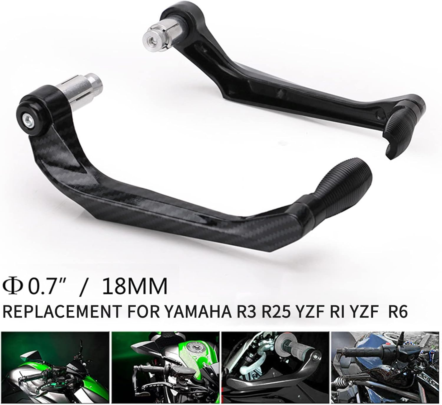 Universal Motorcycle Handlebar Brake Clutch Lever Hand Guard Protector ABS Replacement for Yamaha R3 R25 YZF RI YZF R6 image number 2