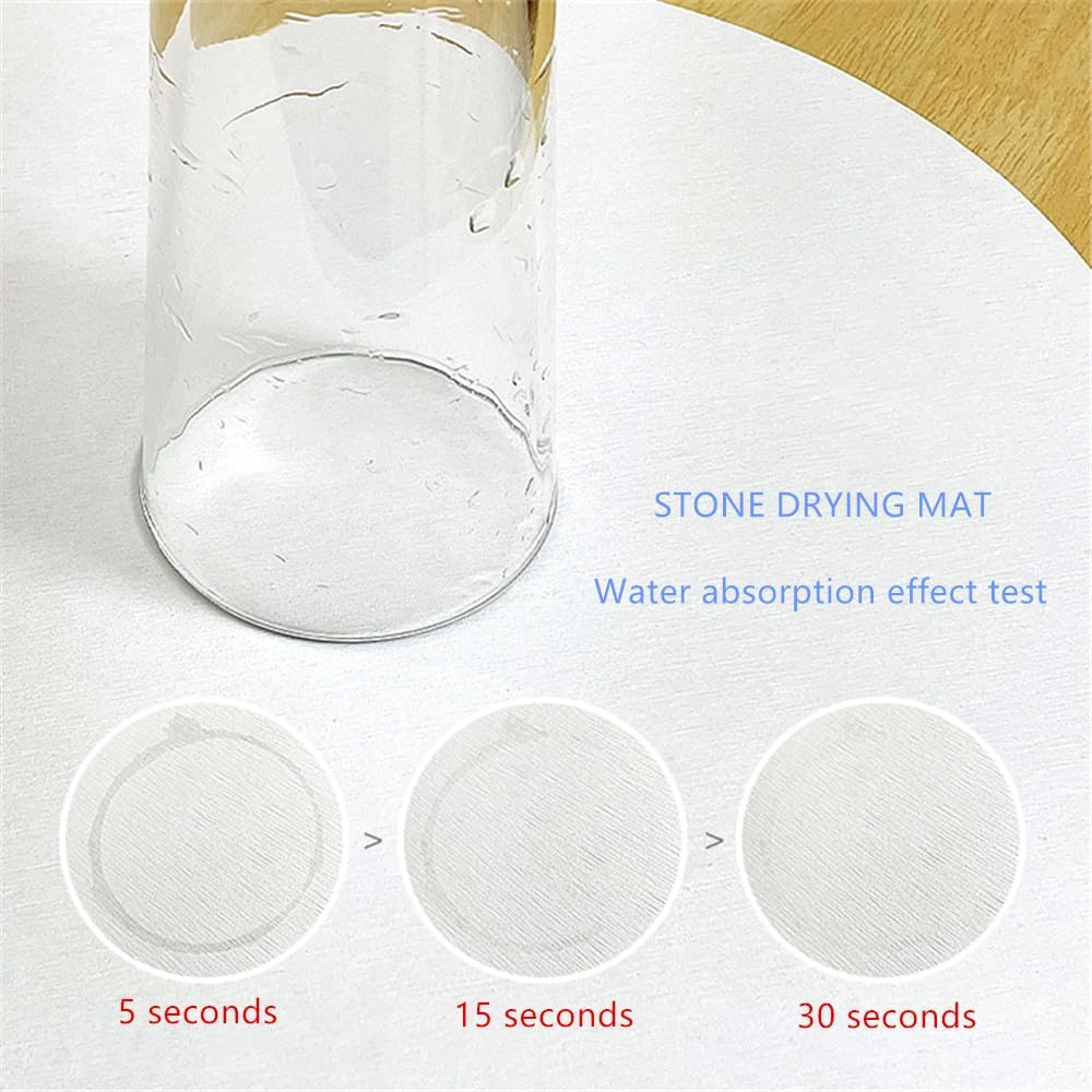 Ygglduol Kitchen Faucet Absorbent Mat - Diatomite Stone Sink Tray，Super Absorbent, Prevents Moisture Buildup，Stone Faucet Mat for Bathroom Sink，Sink Stone Quick Dry (White, 15.7*3.94In) image number 4