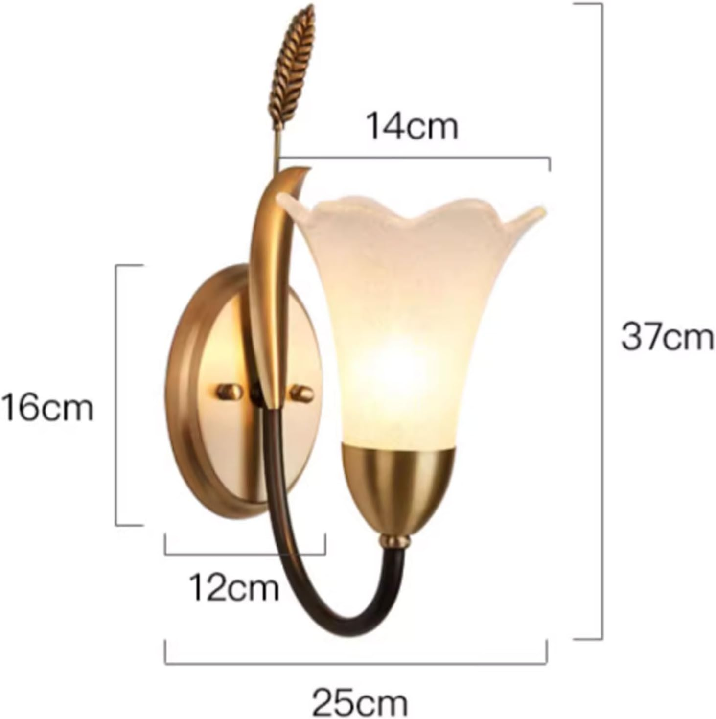 Wall Sconce Light Home Entrance Glass Shade Lighting Fixtures Vintage Brass Bathroom Vanity Wall Lamp with E14*1 Light Wall Lighting image number 5