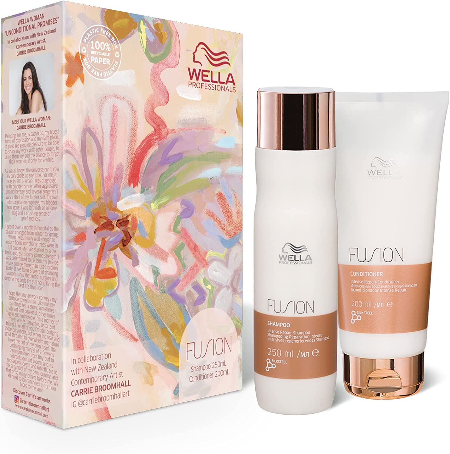 WELLA PROFESSIONALS PREMIUM CARE FUSION DUO GIFT SET - Includes Fusion Intense Repair Shampoo 250Ml and Fusion Intense Repair Conditioner 200Ml
