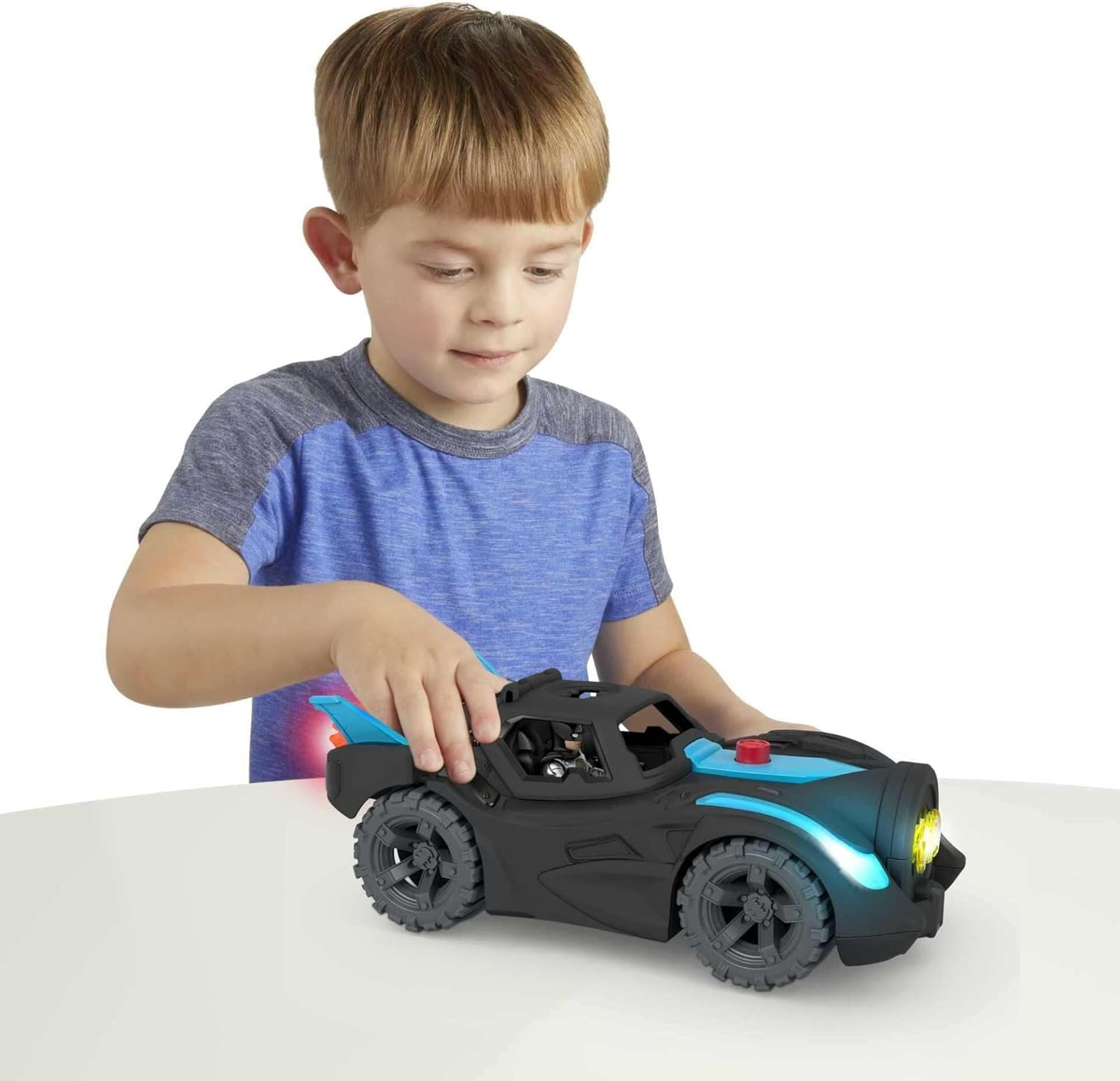 Fisher-Price Imaginext DC Super Friends Lights and Sounds Batman F22 Batmobile Playset} image number 6