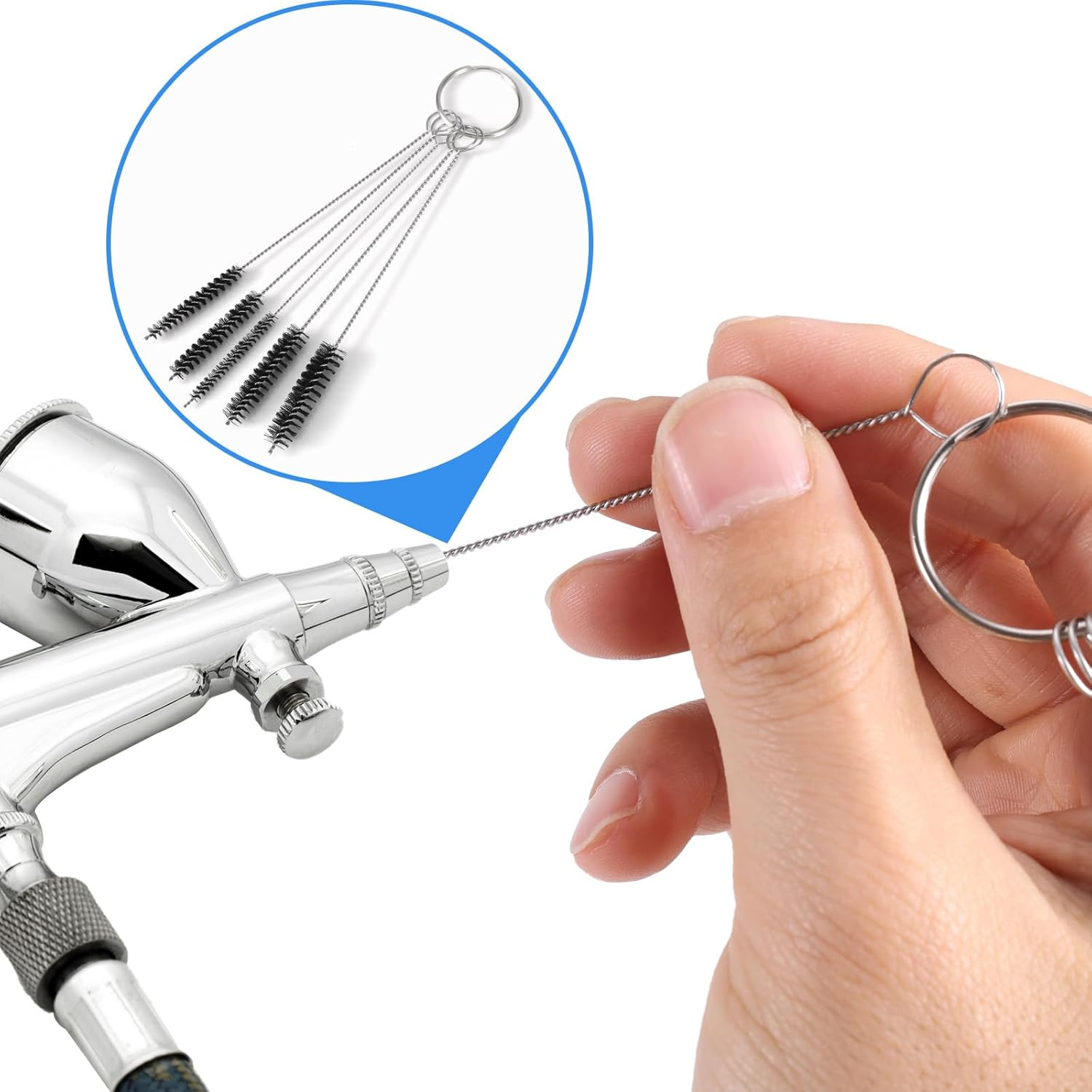 Carburetor Cleaning Kit, 5 Thicknesses Single-Head Brushes 10 Cleaning Needles with Scraper for Motorcycle ATV Welder Chainsaw Carburetor Jets Small Engine Maintenance image number 3