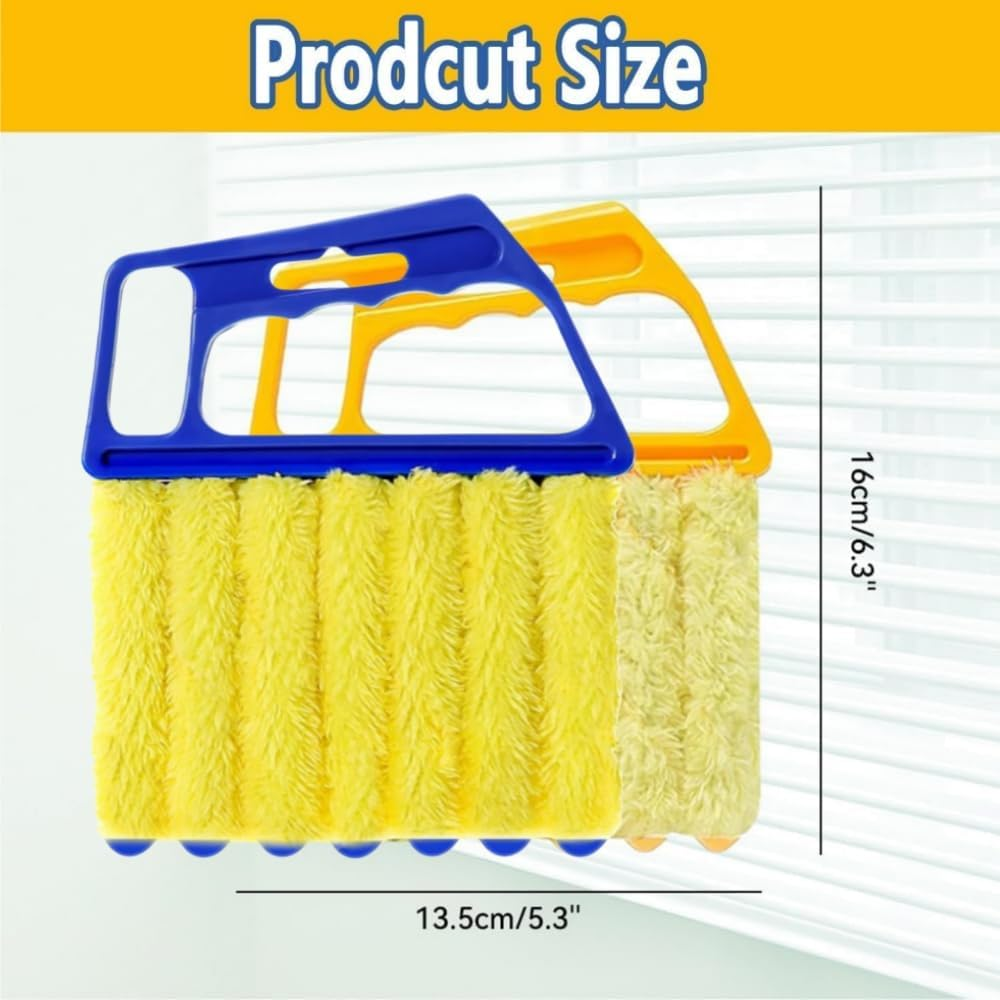 DACUAN 4Pcs Window Venetian Blind Cleaner Duster Tool,Washable 7 Fingers Dusting Cleaner and Air Vent Cleaner,Shutter Cleaner Brush,Blinds Air Conditioner Keyboard Fan Duster (Orange,Blue) image number 2